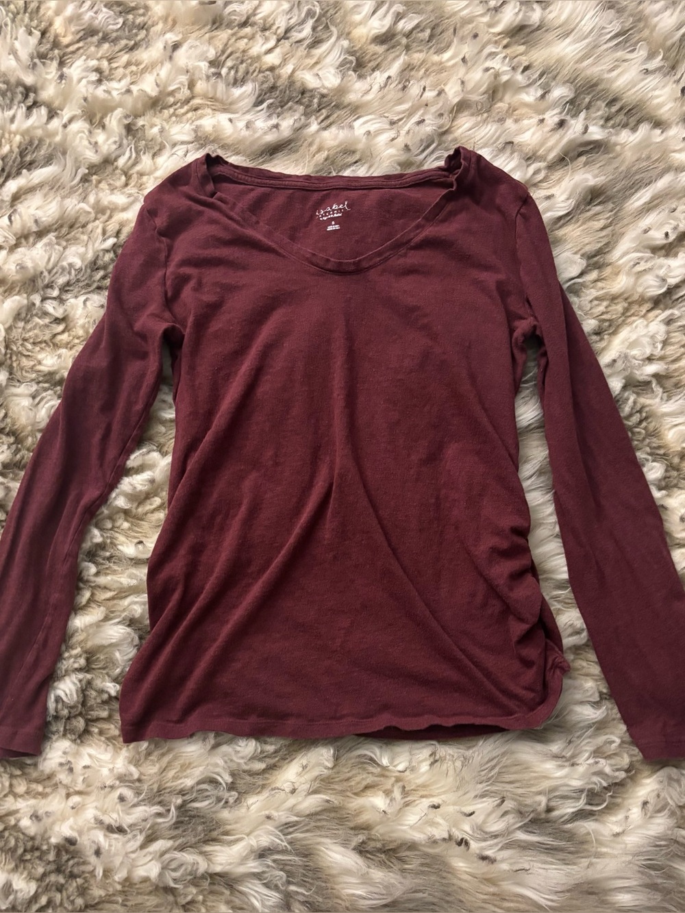 Isabel Maternity - maroon long sleeve shirt
